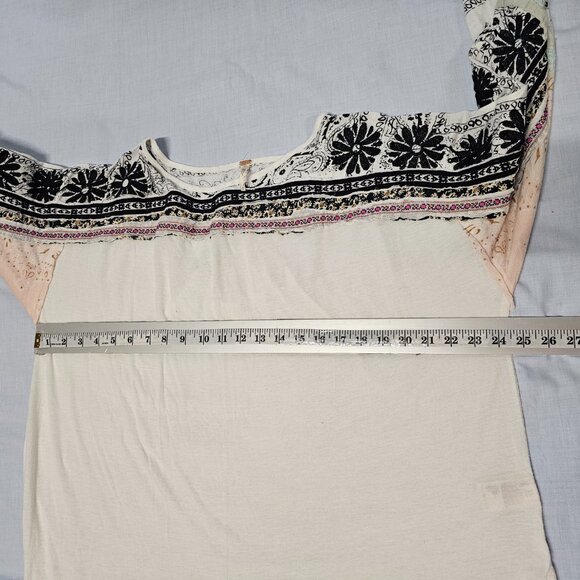Free People Tripoli Boho Relaxed Top Blouse Shirt Women Size S - Picture 9 of 14